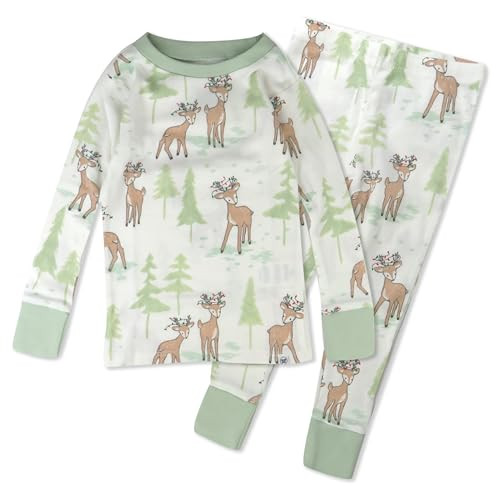 HonestBaby Holiday 2-Piece Pajamas Sleepwear PJs 100% Organic Cotton for Infant Baby and Toddler Boys & Girls, Unisex, Reindeer Lights, 2T | Amazon (US)