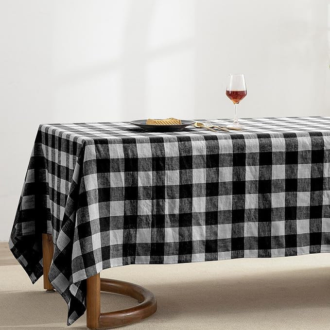 EVERLY 100% Yarn-Dyed Linen Rectangle Tablecloths 60x84Inches for Dining,Buffet Parties,Picnic,Ev... | Amazon (US)