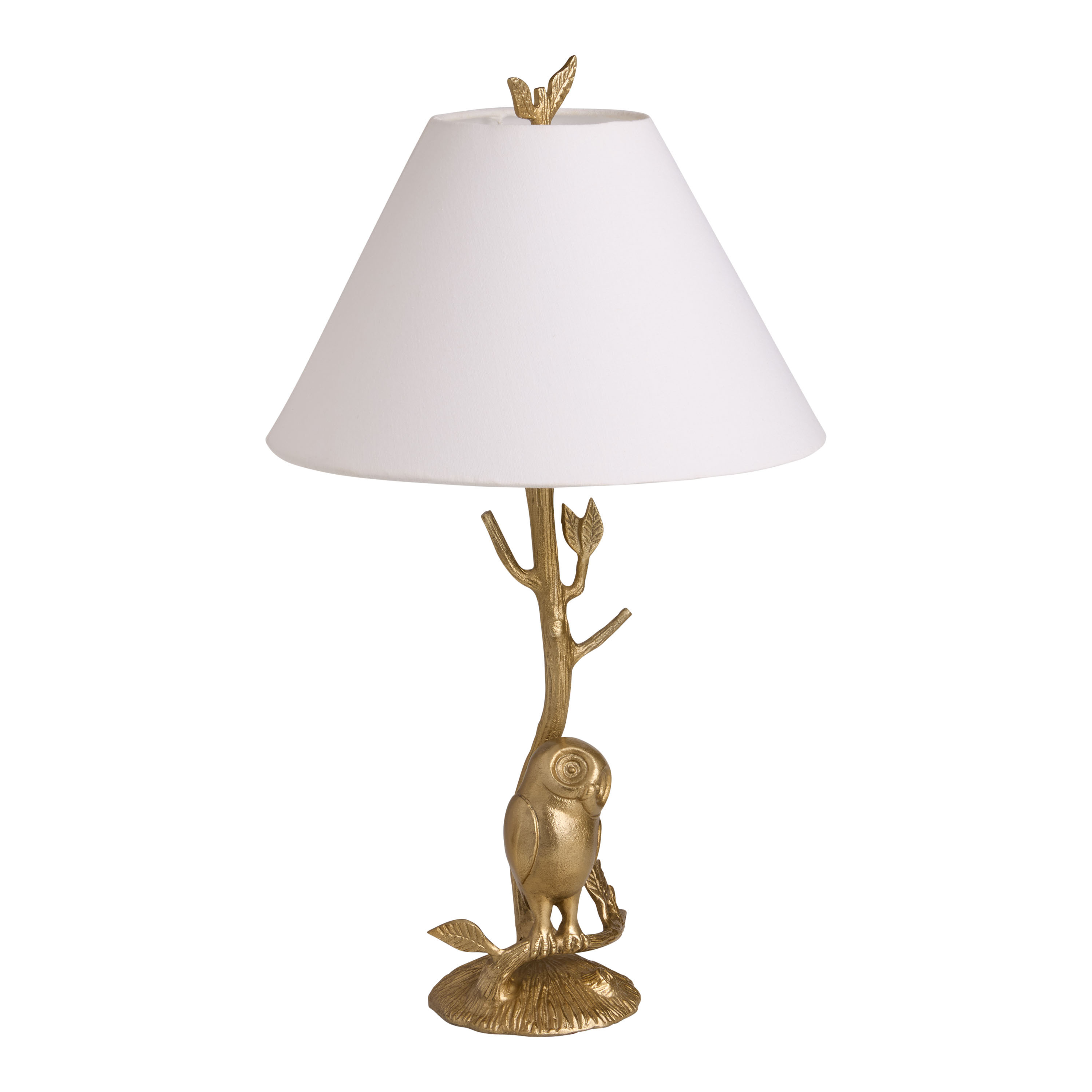 Gold Forest Owl on Branch Figural Table Lamp | World Market