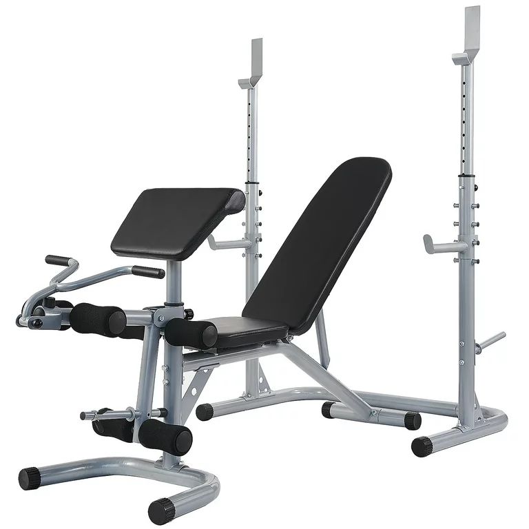 Everyday Essentials Multifunctional Workout Station Adjustable Olympic Workout Bench with Squat R... | Walmart (US)