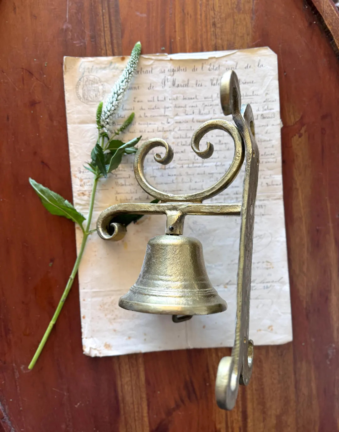 Vintage Brass Wall Bell – Whimsical Cottage Garden Decor | Etsy (US)