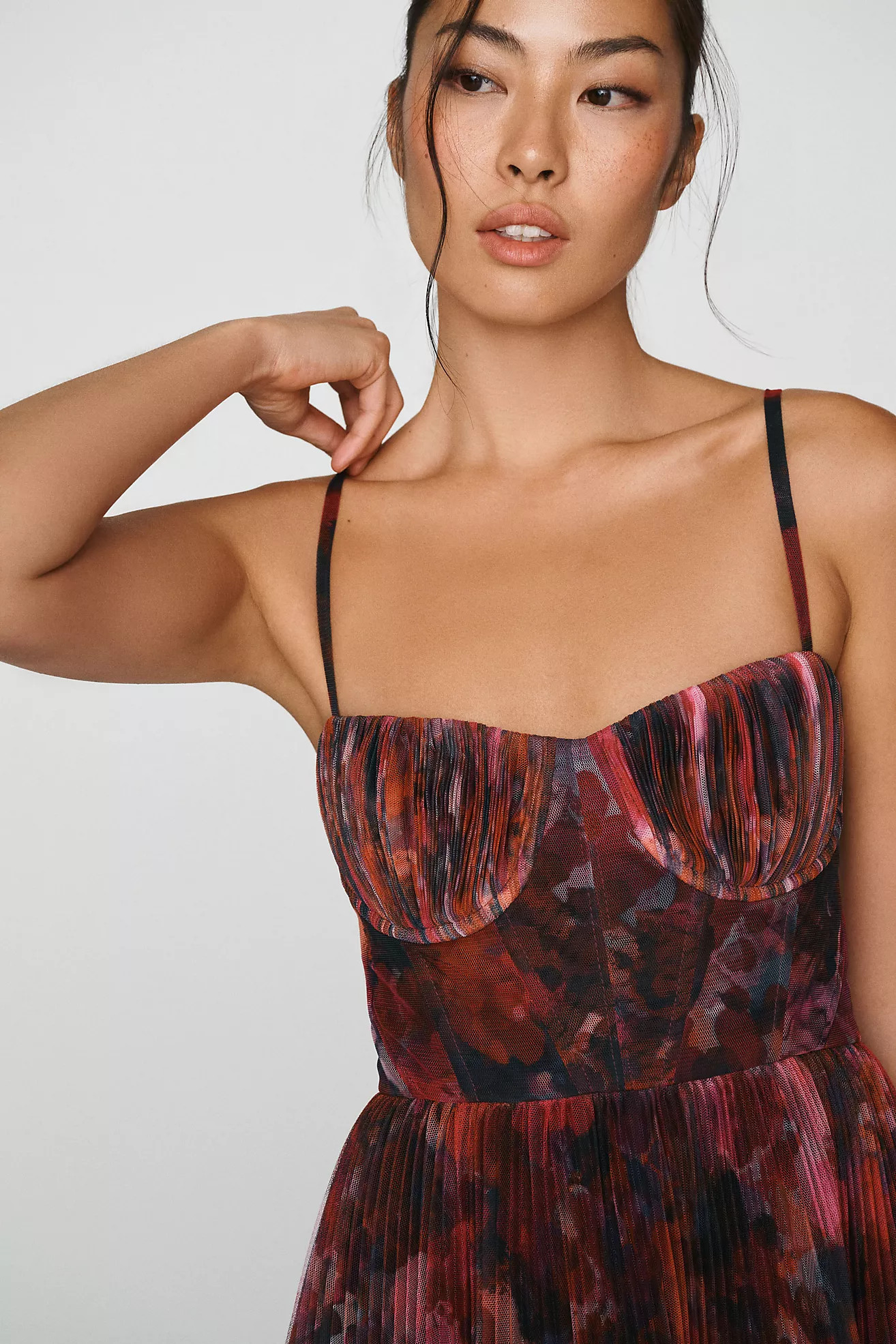 Hutch Amara Adjustable Corset Tulle Fit-and-Flare Midi Dress | Anthropologie (US)