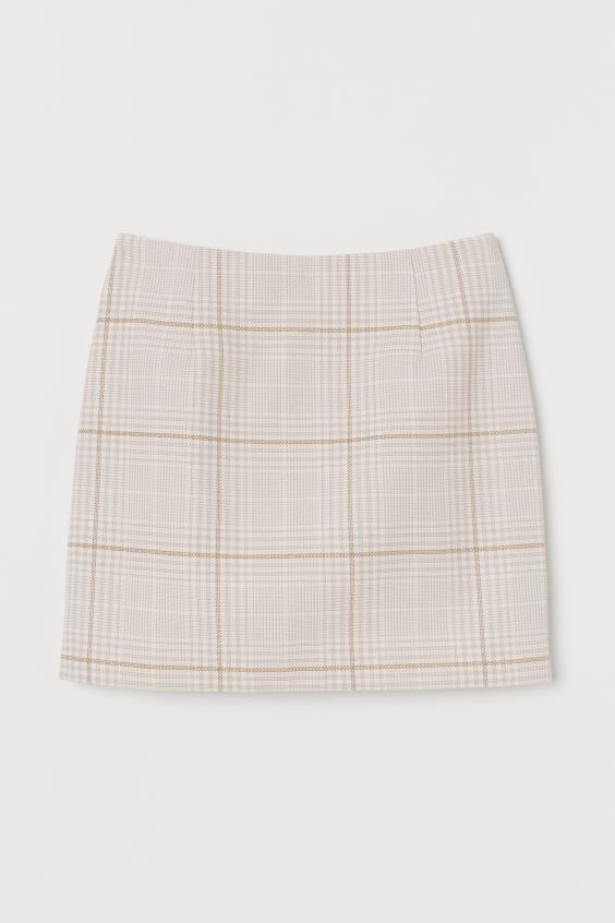 Short skirt in woven fabric with a high waist. Zipper at back. | H&M (US)