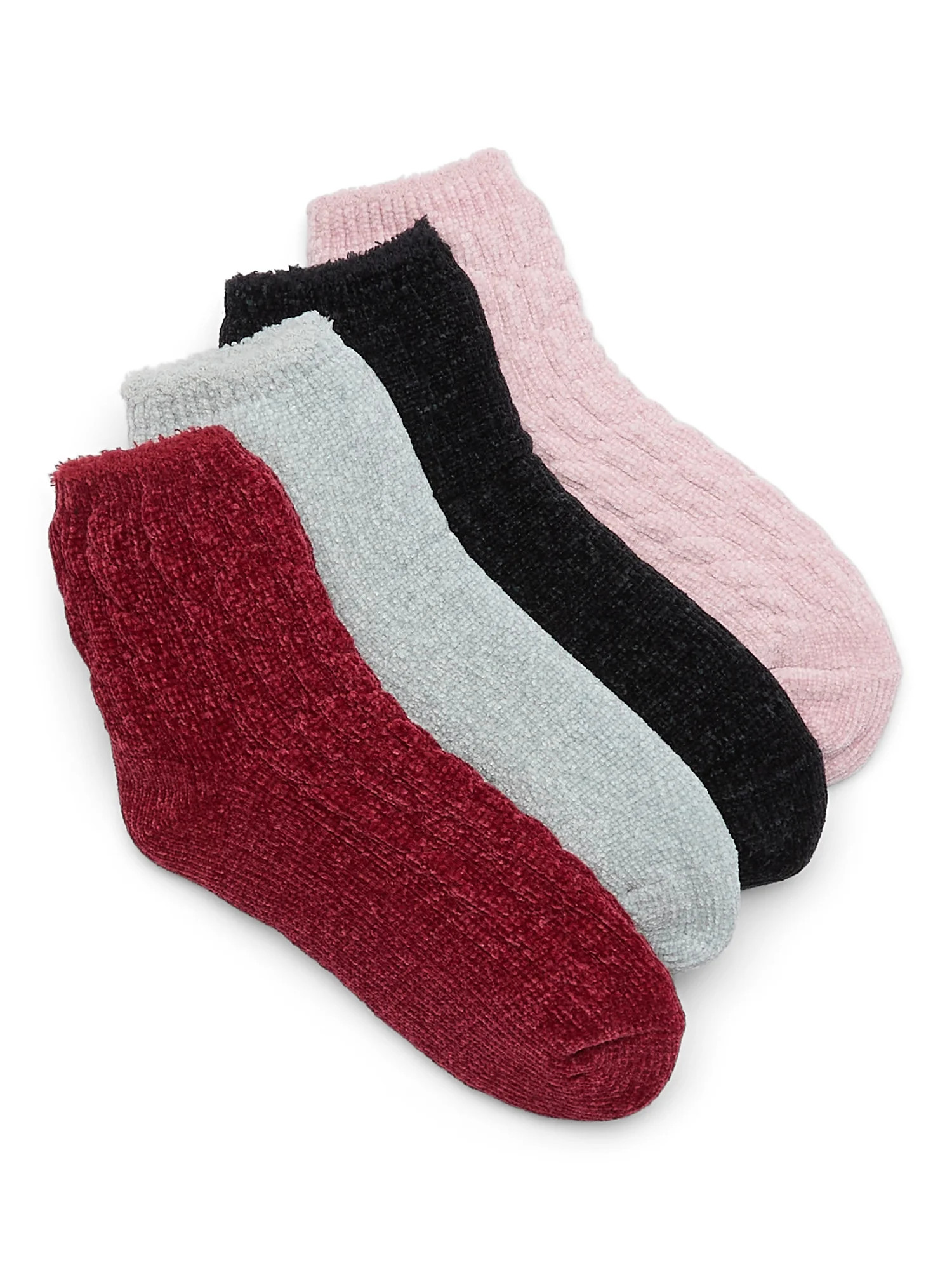 Joyspun Women's Crew Chenille Socks, 4-Pack, Fits Shoe Sizes 4-10 | Walmart (US)