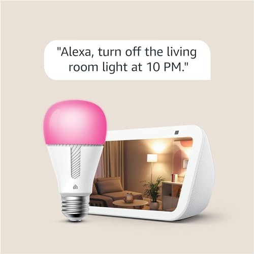 Echo Show 5 (3rd Gen, 2023 release) in Glacier White bundle with TP-Link Kasa Smart Color Bulb | Amazon (US)