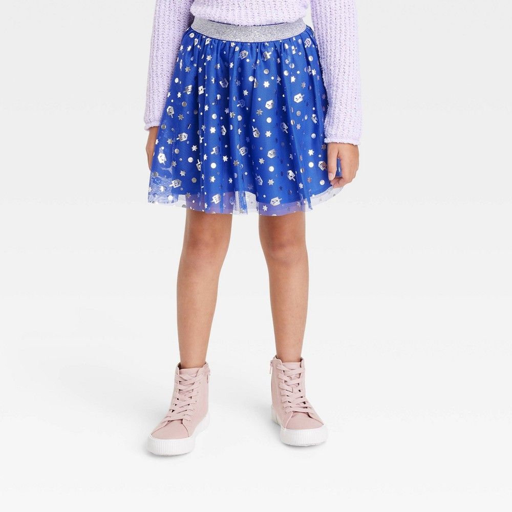 Girls' Hanukkah Tulle Skirt - Cat & Jack Blue M | Target