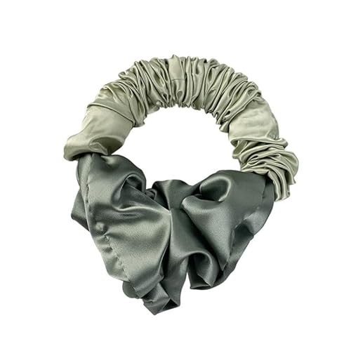 Generic Heatless Curling Silk Scrunchies for Women,Soft Elastic Satin Silk Scrunchies for Hair Sleep,Silky Satin Hair Ties,Sleepy,Styling Accessories,Silk Ponytail Holder 1Pc, Green | Amazon (US)