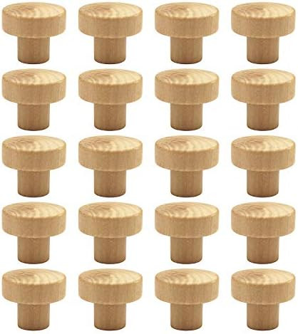 WEICHUAN 20PCS Round Unfinished Wood Cabinet Furniture Drawer Knobs Pulls Handles (Diameter: 3.6c... | Amazon (US)