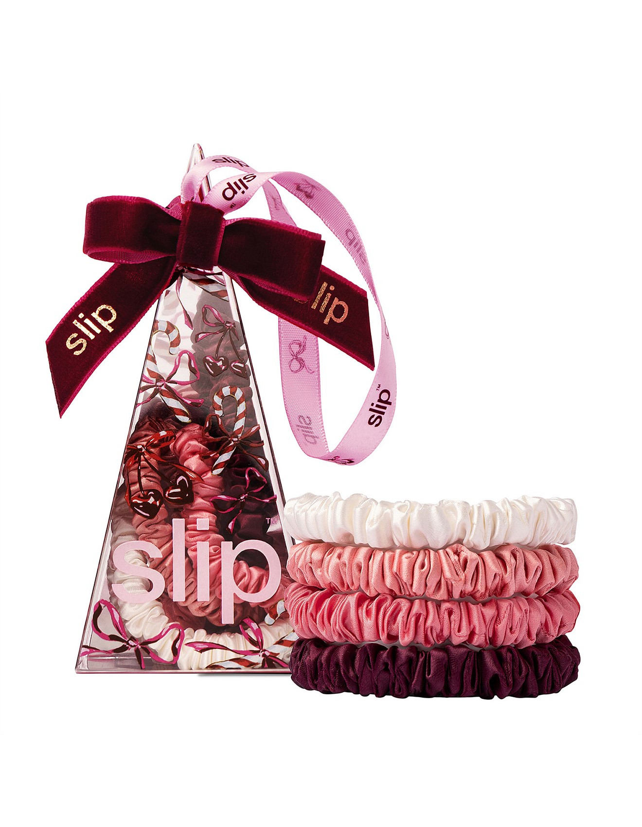 CANDY CANE SCRUNCHIE ORNAMENT - SET OF 4 | David Jones (Australia & New Zealand)