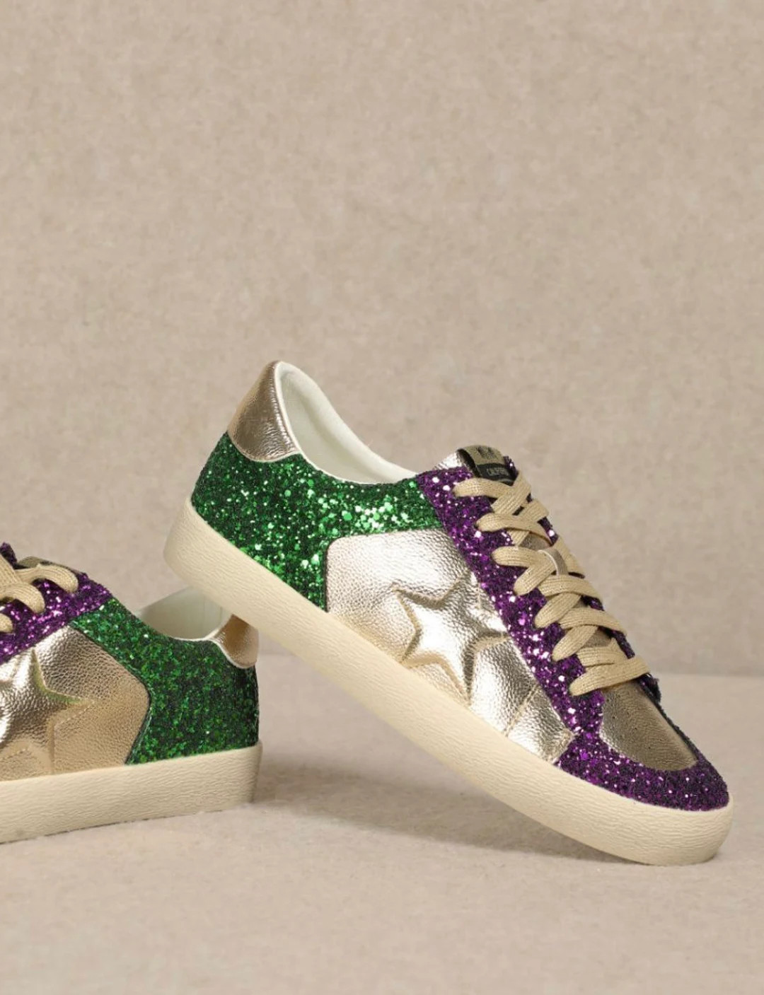 Skylar Golden Green Mardi Gras Sneaker | Etsy (US)