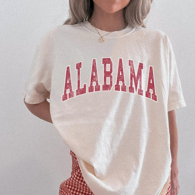 Preppy Alabama Shirt Trendy Alabama Football Tshirt Oversized Comfort Colors College Football Tee... | Etsy (US)