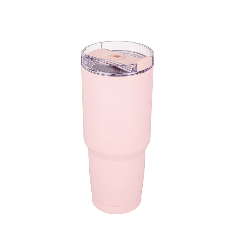 Mainstays  30oz Stainless Steel Tumbler Pink, 2 in 1 Straw Lid | Walmart (US)