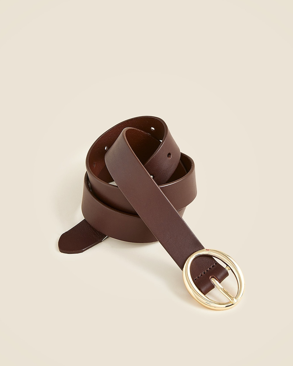 Round buckle belt in Italian leather | J. Crew US