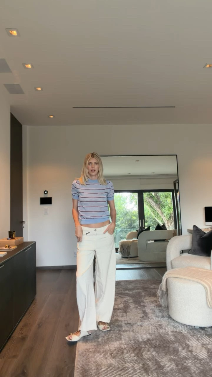 These low rise white jeans are SO comfortable they feel like sweatpants! Paired with this wool striped top🤍

#LTKgrwm #LTKSeasonal #LTKootd