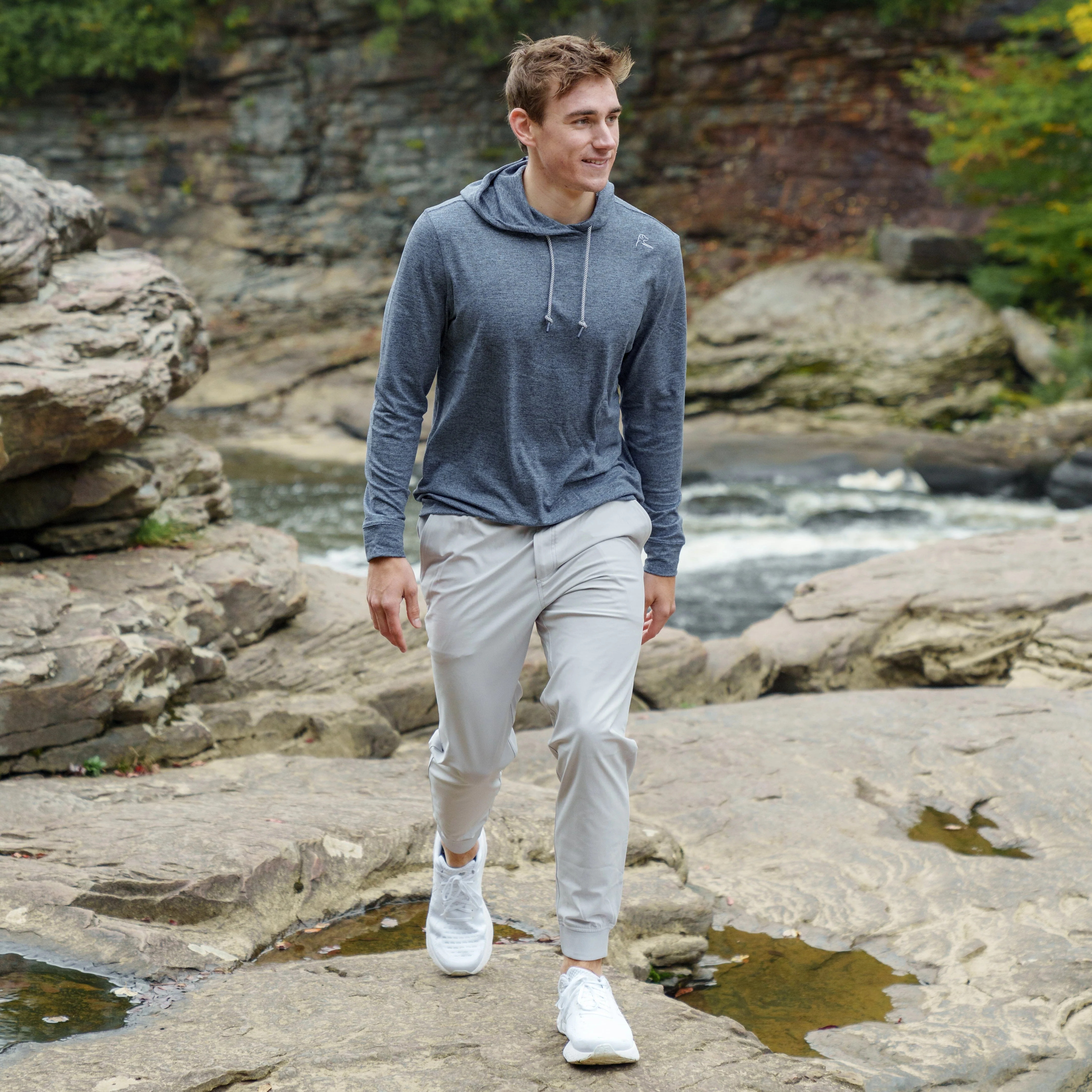 Hesi Performance Hoodie - Heather Zone Blue | Rhoback | RHOBACK