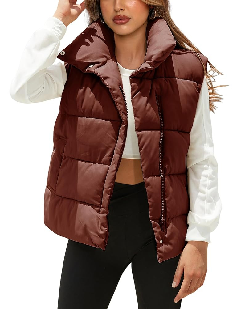 Fiona Jolin Puffer Vest Women Lightweight Winter Zip Up Stand Collar Sleeveless Puffy Jackets Pad... | Amazon (US)