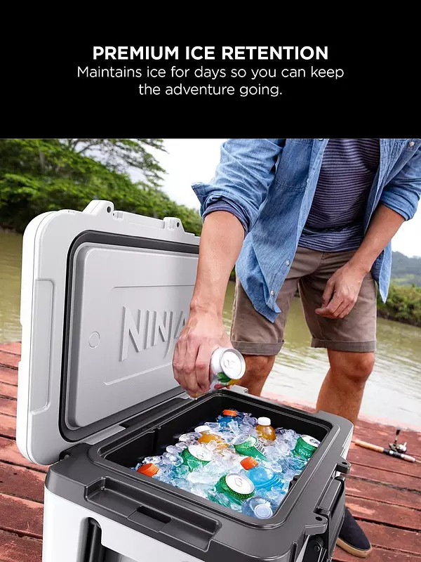 NINJA FrostVault 45QT/42L Wheeled Cooler with Dry Zone, Cloud White FB245UKWH / FB245EUWH | Very (UK)