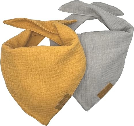 Premium Cotton Dog Bandanas - 2 Pack - Adjustable Fit - Washable - for Small, Medium & Large Bree... | Amazon (US)