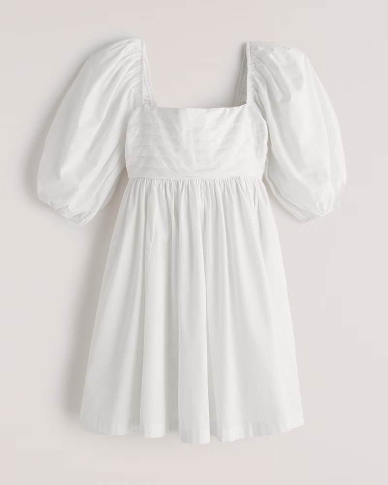 Women's Ruched Bodice Puff Sleeve Mini Dress | Women's Dresses & Jumpsuits | Abercrombie.com | Abercrombie & Fitch (US)