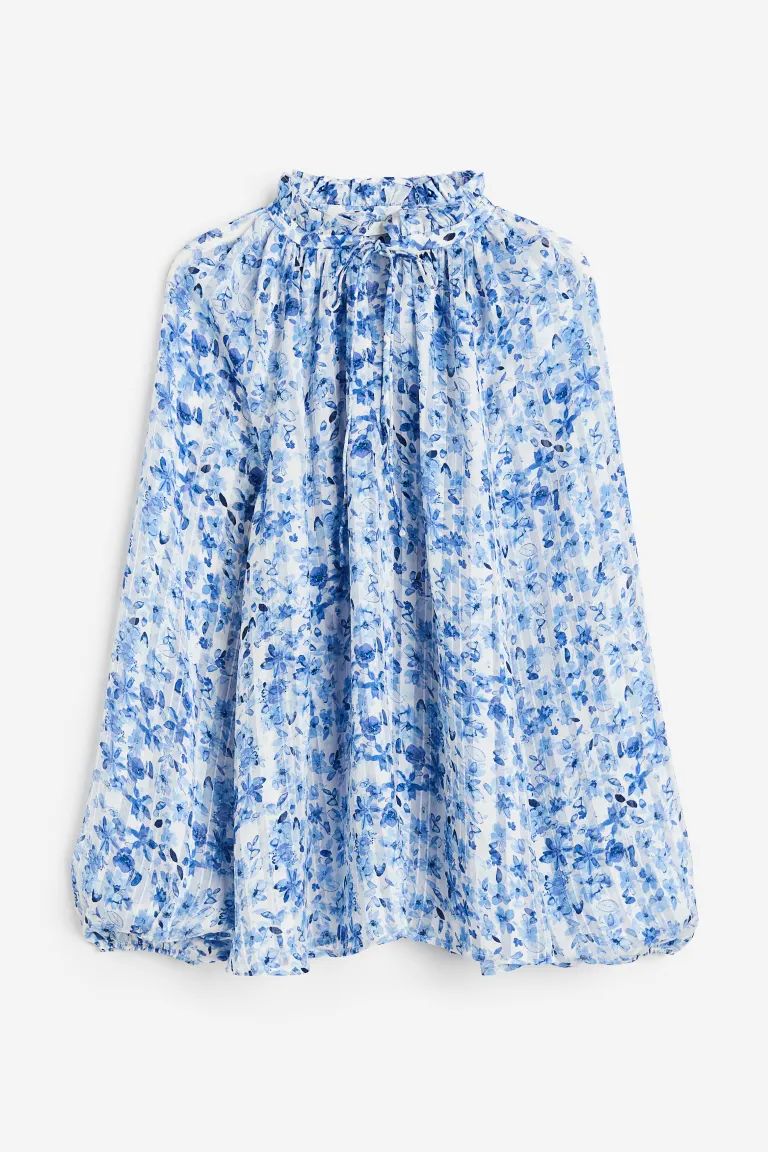 Ruffle-trimmed Crêped Blouse | H&M (US)