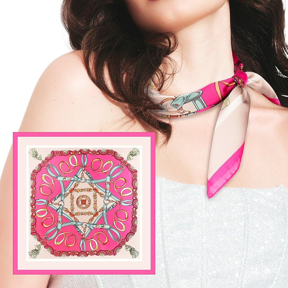 Silk Feeling Head Hair Scarf for Women Neck Square Scarves 27.5”X27.5” | Amazon (US)