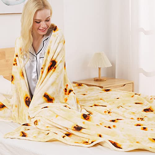 Burritos Tortilla Blanket King Size for All Season - Premium Lightweight Anti-Static Super Soft Cozy Plush Tortilla Throw, Lightweight Microfiber Winter Warm Taco Blanket 90" x 108"(Burritos King) | Amazon (US)