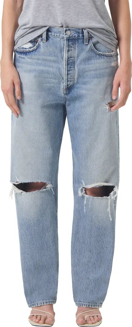 '90s Ripped Mid Rise Straight Leg Jeans | Nordstrom