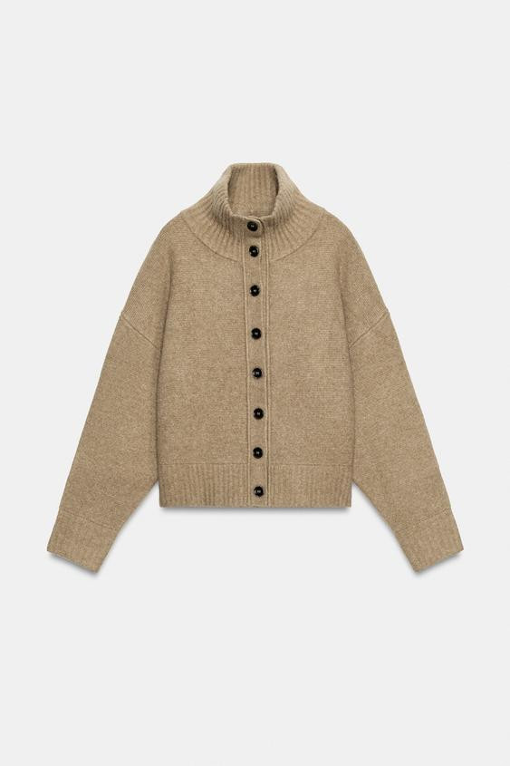 Zara - Plain Knit Polo Shirt - Women - Gray Marl - Women | Zara US