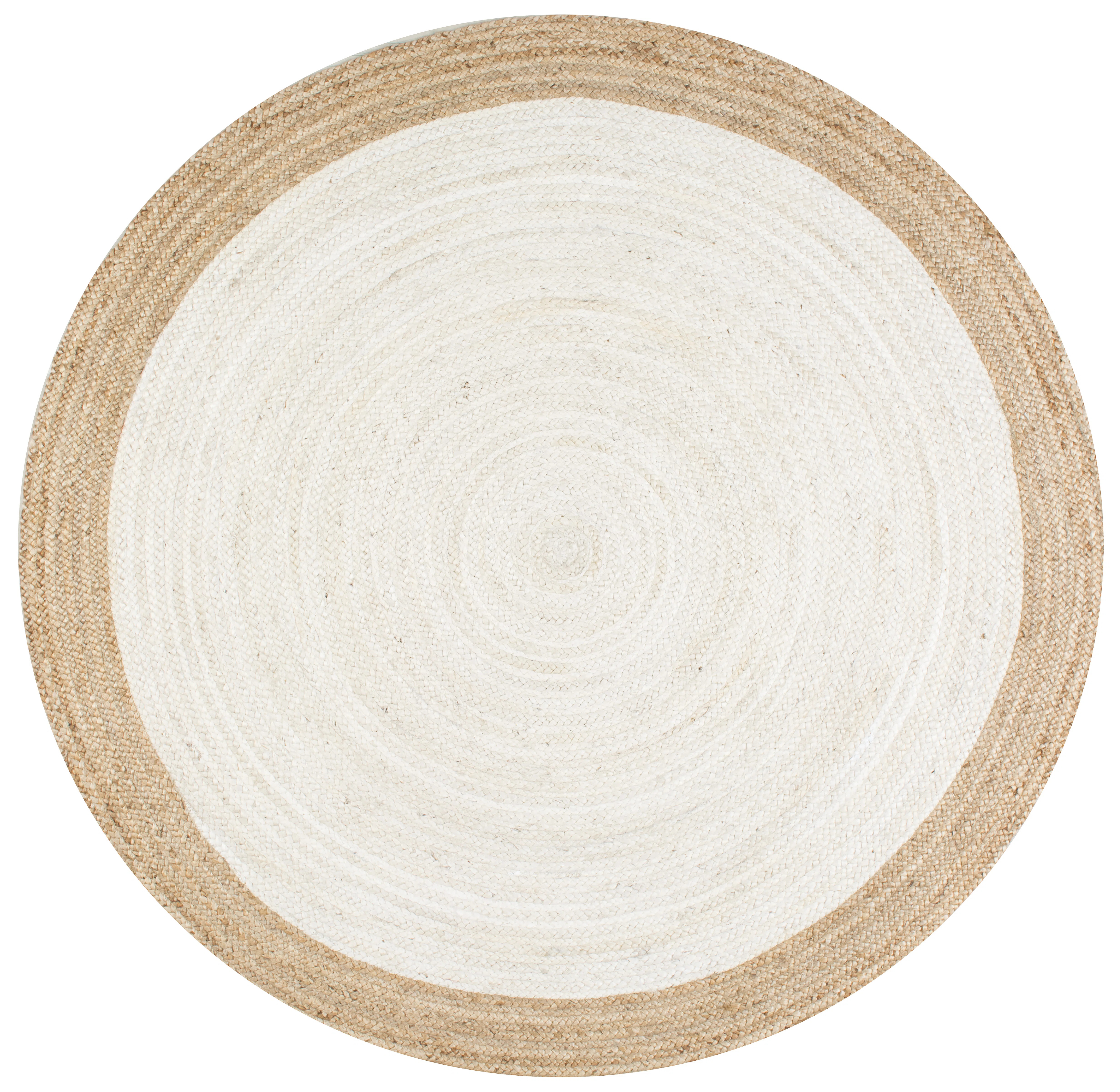 Palermo Casual Bordered Power Loom Jute Off White Rug | Wayfair North America