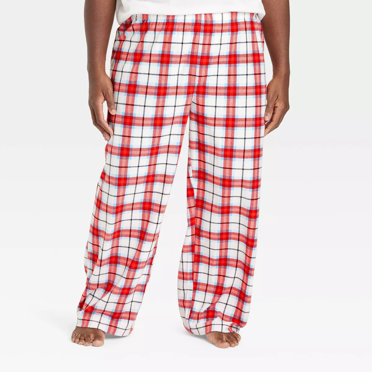 Men's Plaid Microfleece Holiday Matching Family Pajama Pants - Wondershop™ White | Target