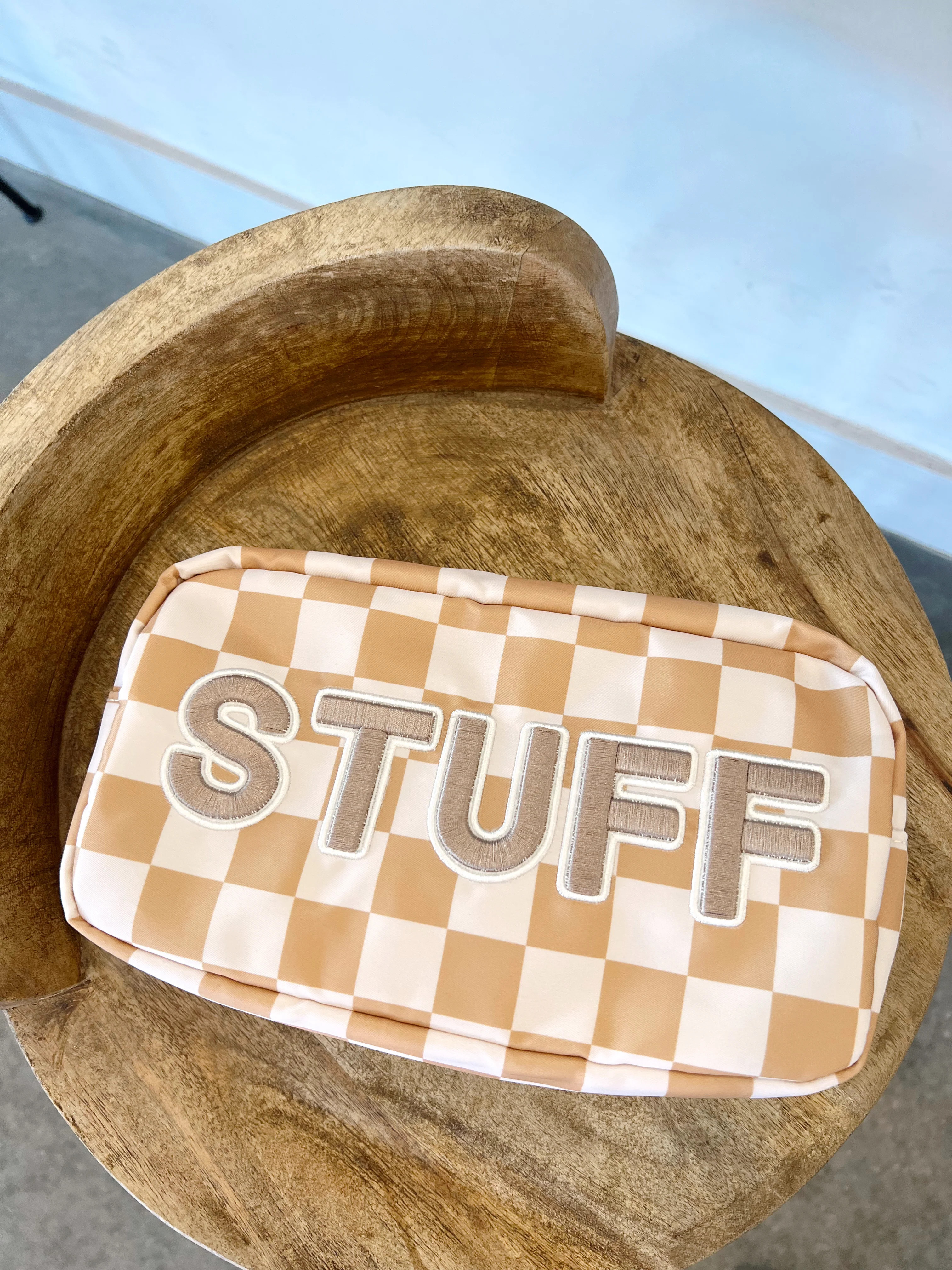 Stuff Large Bag - Tan Checkered | KenzKustomz