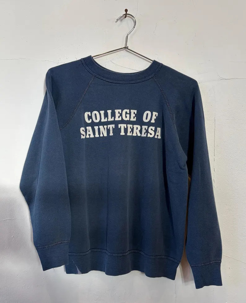 Vintage 70's Champion College Of St Teresa Raglan Gusset Navy Crewneck Medium | Etsy (Global)