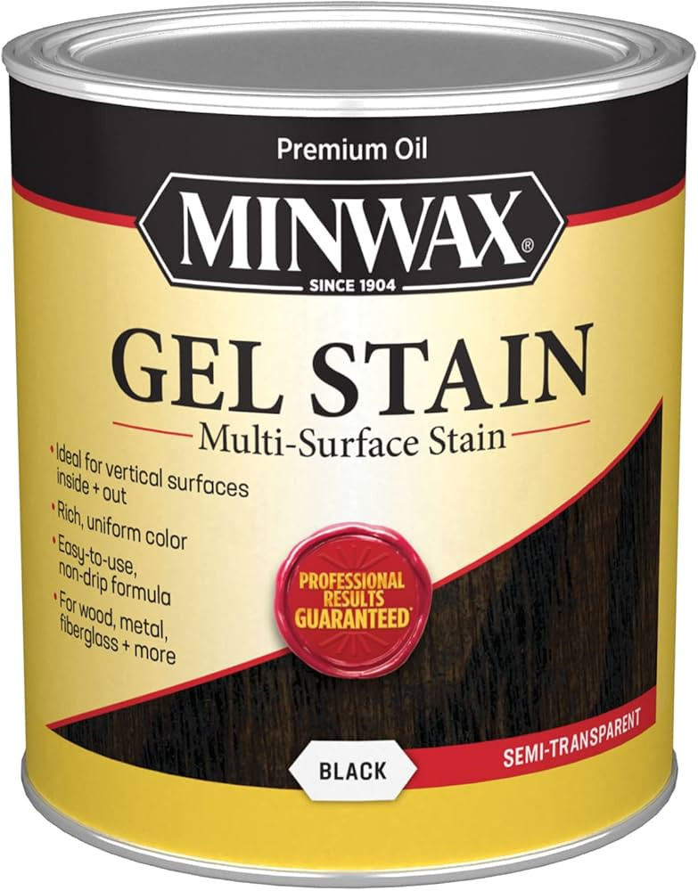 Minwax Gel Stain for Interior Wood Surfaces, Quart, Black | Amazon (US)