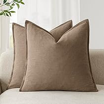 Foindtower Pack of 2, Decorative Linen Soild Throw Pillow Covers Soft Accent Cushion Case Boho Fa... | Amazon (US)
