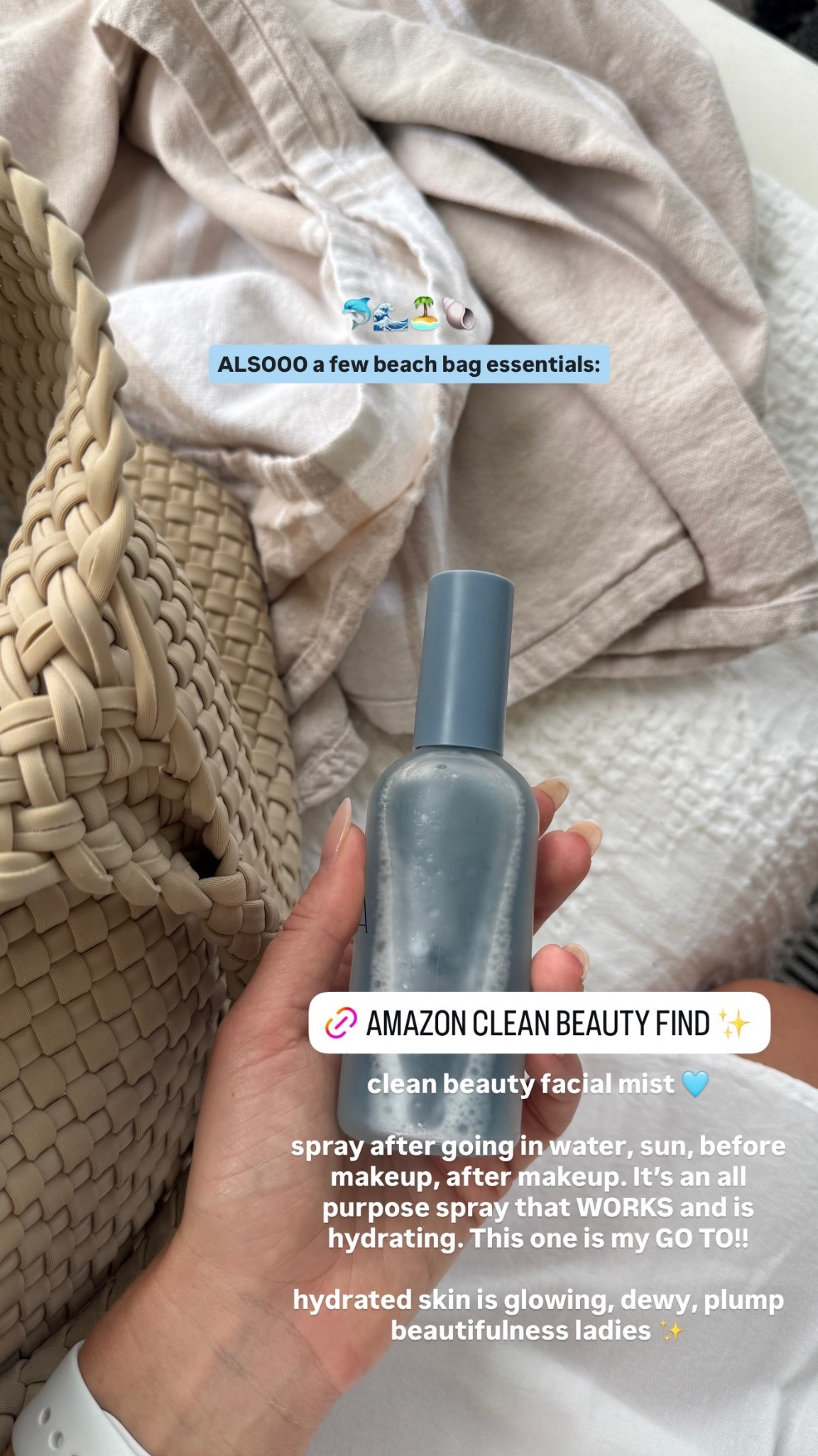 This clean beauty facial mist is a beach bag essential for hydrated and glowing skin. 

Amazon beauty finds, amazon skincare, beach day essentials, clean beauty, clean beauty spray, hydrating mist, facial mists

#LTKSwim #LTKselfcare #LTKBeauty