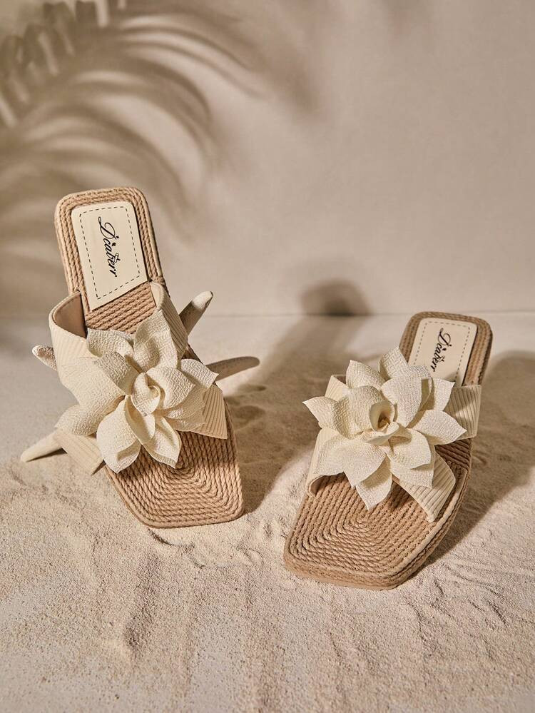 Tropiscape Women's 2025 Spring & Summer New Fashion Elegant Classic Outdoor Non-Slip Wear-Resistant Bow Slippers, Ladies Beach Vacation Casual Sandals Vacay Vibes Vacation Relax Beach Autumn Winter Gifts | SHEIN