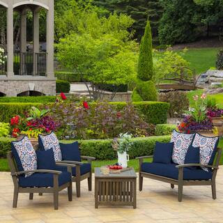 ARDEN 16 x 16 Sapphire Blue Leala Square Outdoor Throw Pillow (2-Pack) TG0D554B-D9Z2 - The Home D... | The Home Depot