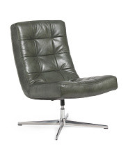 25x38 Top Grain Leather Porter Swivel Accent Chair | TJ Maxx