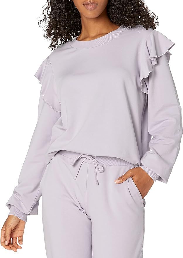 The Drop Women's Ruby Ruffle Sleeve Crewneck Sweatshirt | Amazon (US)
