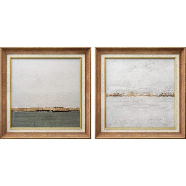 Minimal Stroke Abstract Landscape Classic Vintage Neutral Artwork Wall Art Framed On Canvas Print | Wayfair North America