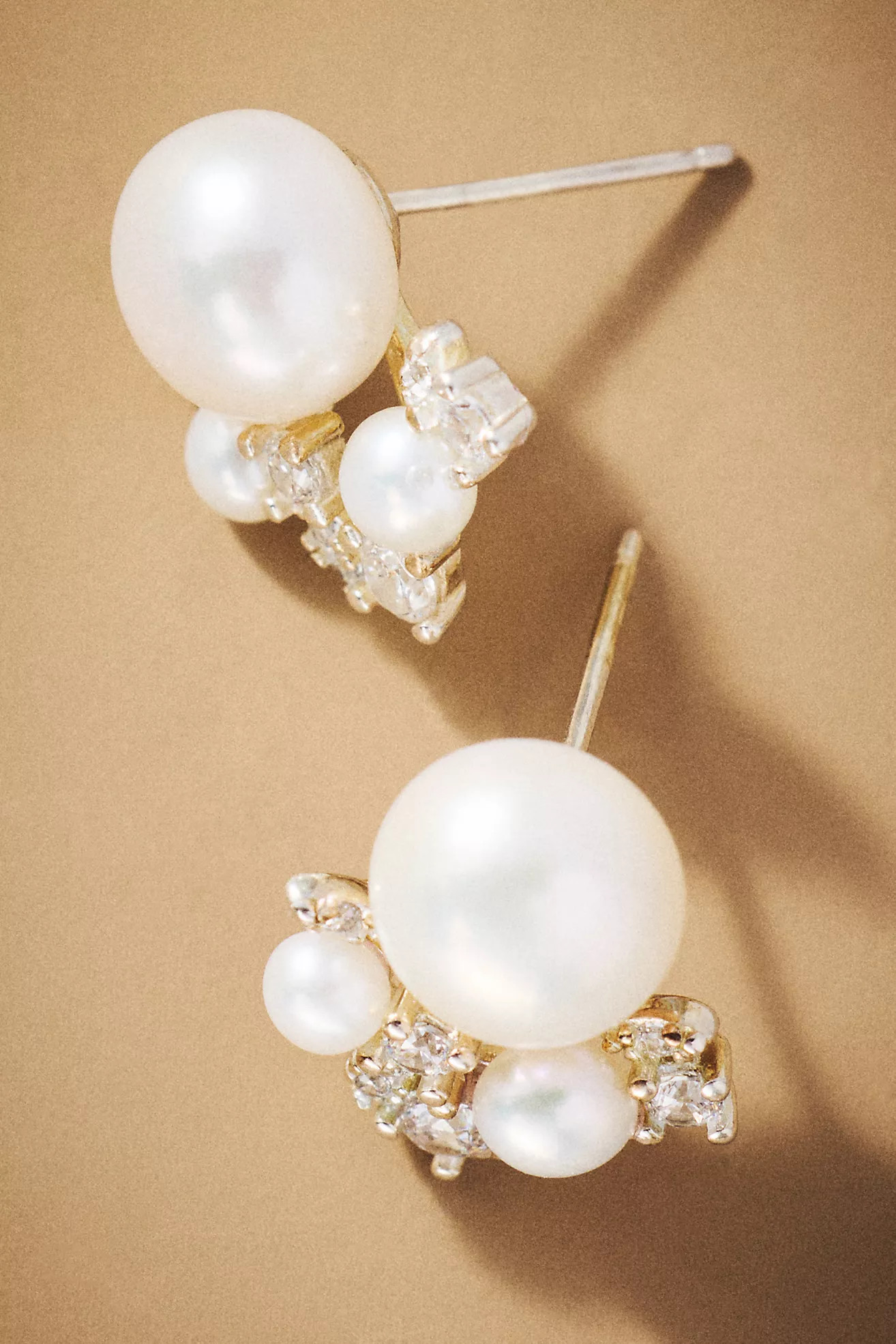 Shashi Pearl & Crystal Cluster Post Earrings | Anthropologie (US)