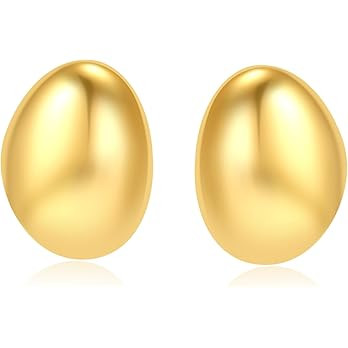 KELMALL 14K Gold Hoop Earrings for Women, Hypoallergenic Chunky Teardrop Round Non Tarnish Drop S... | Amazon (US)