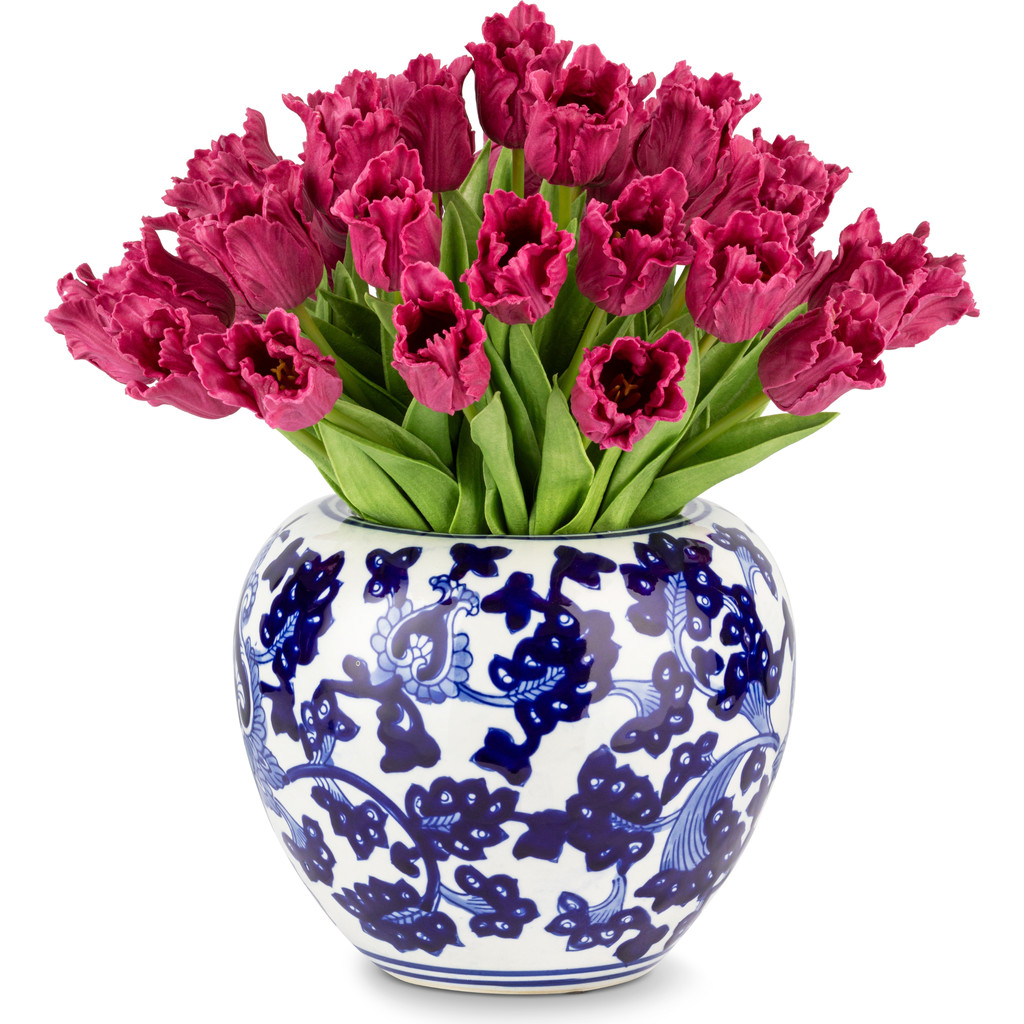 CocoBella Claude RealTouch Tulip Toile Arrangement in Fuschia at Nordstrom | Nordstrom