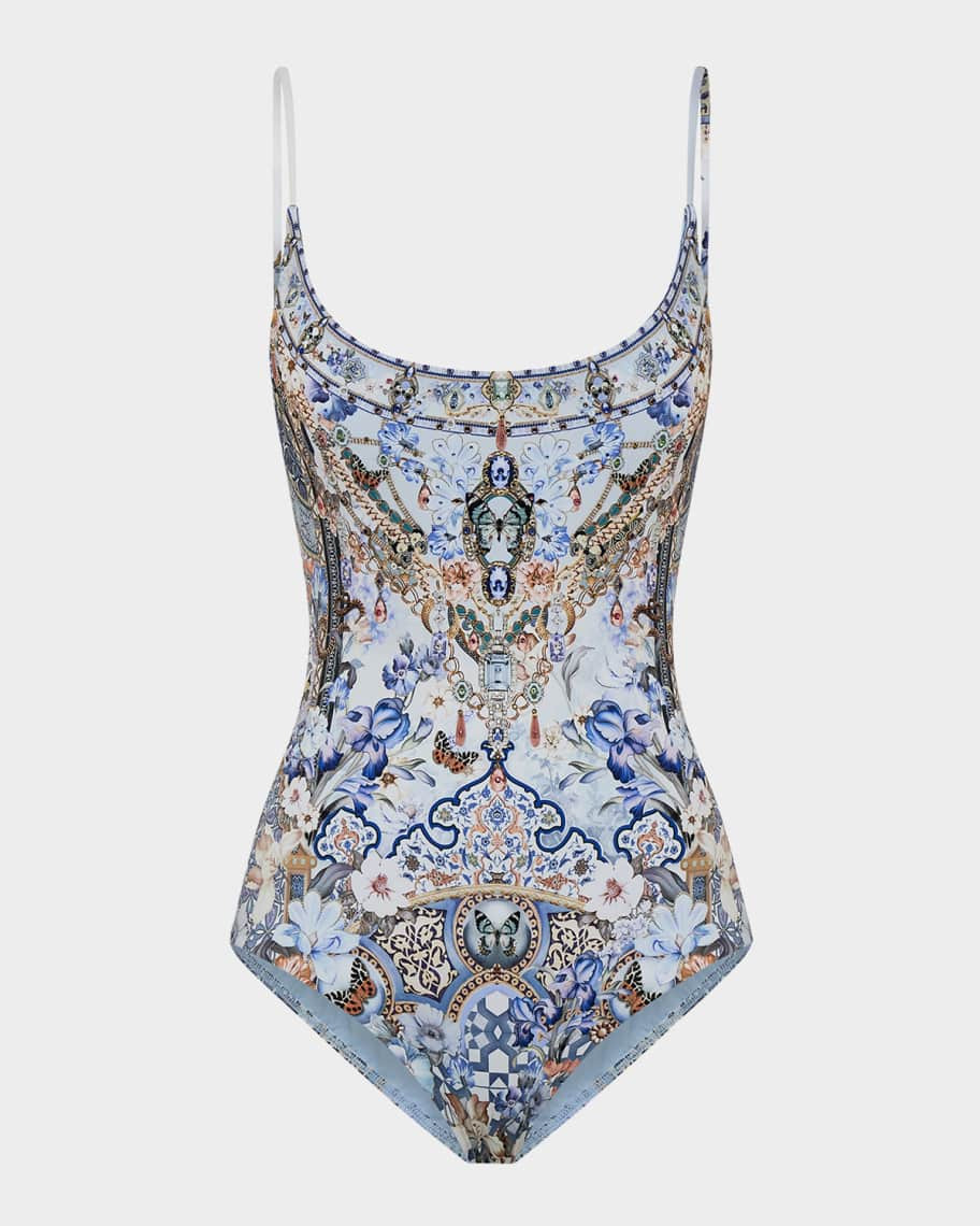 Camilla Al Manial Palace Memoirs Scoop One-Piece Swimsuit | Neiman Marcus