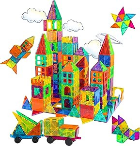 Bmag Magnetic Tiles, 100PCS Magnet Building Blocks for Kids , Stacking Building Set for Boys Girl... | Amazon (US)