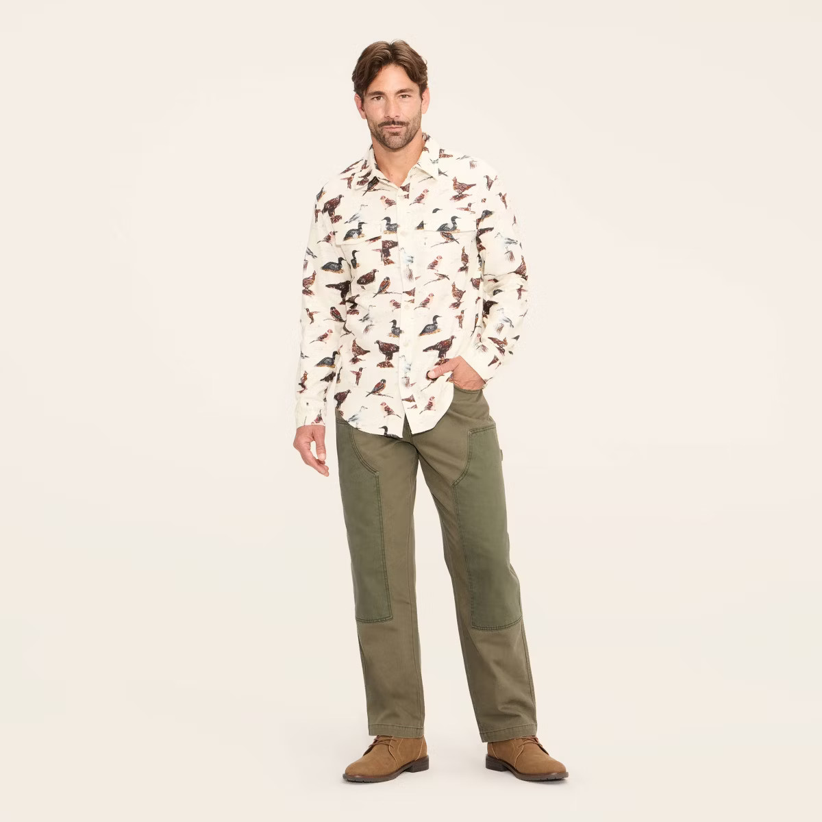 Men's Mid-Rise Straight Fit Cargo Pants - Woolrich x Target Olive Green | Target