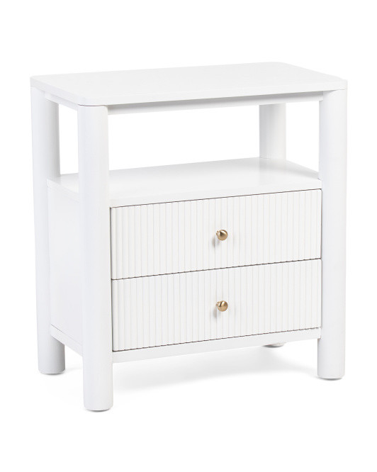 26in Fluted Side Table With Charging Station | TJ Maxx