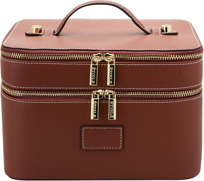 ETOILE - Duo Vanity Case Ginger Brown - Large Functional Travel Makeup Bag Organizer with Removab... | Amazon (US)