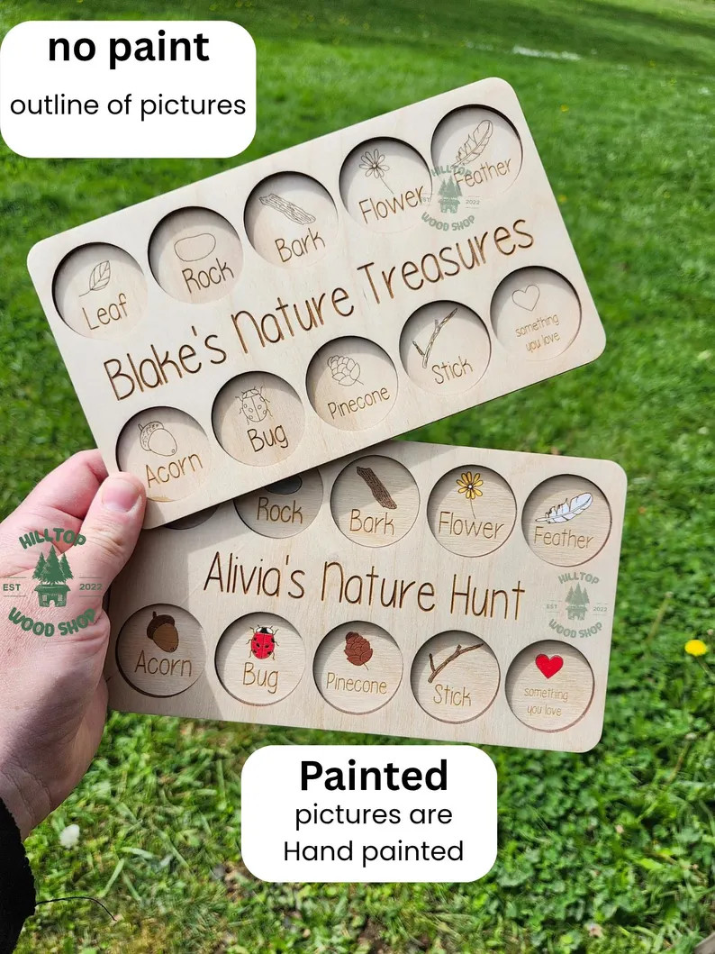 Nature Hunt Board Montessori Scavenger Hunt Personalized Nature Scavenger Hunt Tray Outdoor Scave... | Etsy (US)