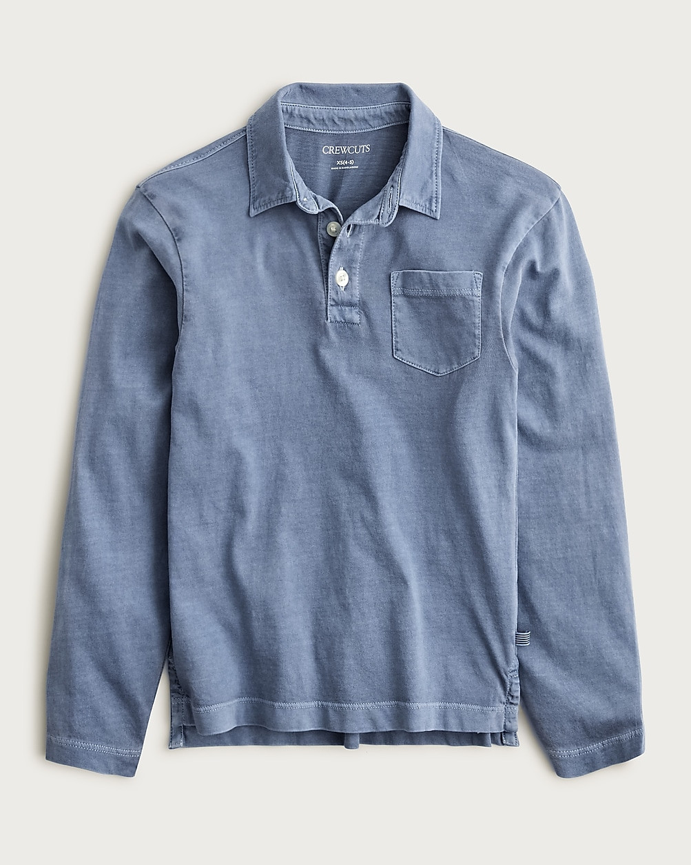 Kids' garment-dyed long-sleeve polo shirt in broken-in-jersey | J. Crew US